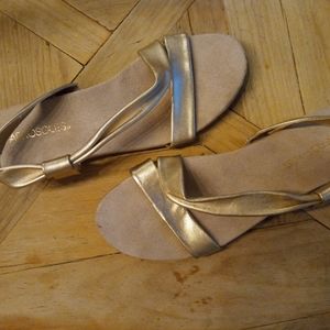 Gold Leather Aerosols Sandals